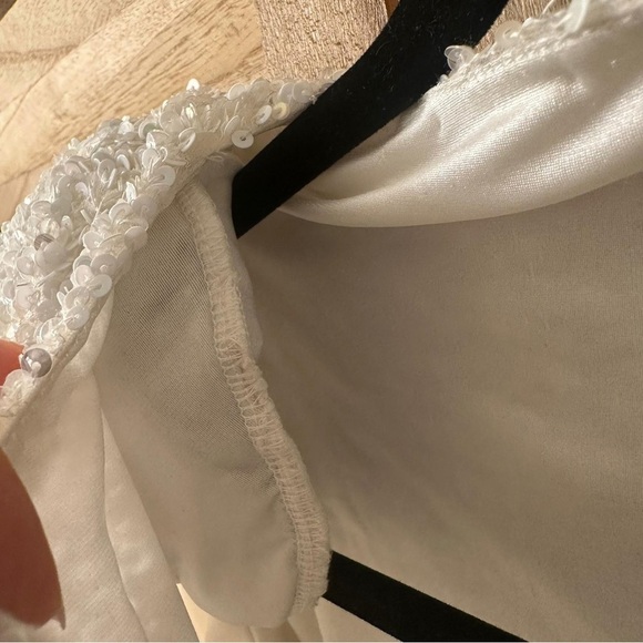 Retrofete Xi Sequin Top White Size L - Picture 6 of 7